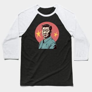 Xi Jinping Background Flag Baseball T-Shirt